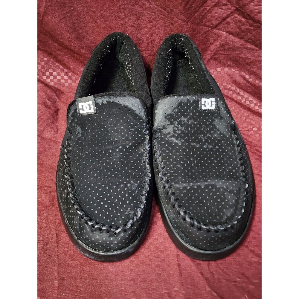 DC Villian Loafers Mens Size 10 Black Leather Comfort Slipper
